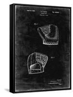 PP538-Black Grunge A.J. Turner Baseball Mitt Patent Poster-Cole Borders-Framed Stretched Canvas