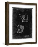 PP538-Black Grunge A.J. Turner Baseball Mitt Patent Poster-Cole Borders-Framed Giclee Print