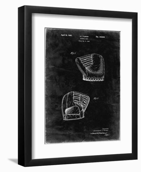 PP538-Black Grunge A.J. Turner Baseball Mitt Patent Poster-Cole Borders-Framed Giclee Print