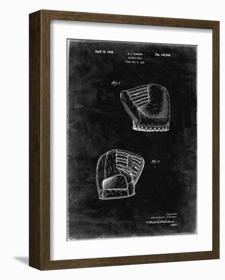 PP538-Black Grunge A.J. Turner Baseball Mitt Patent Poster-Cole Borders-Framed Giclee Print