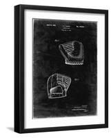 PP538-Black Grunge A.J. Turner Baseball Mitt Patent Poster-Cole Borders-Framed Giclee Print