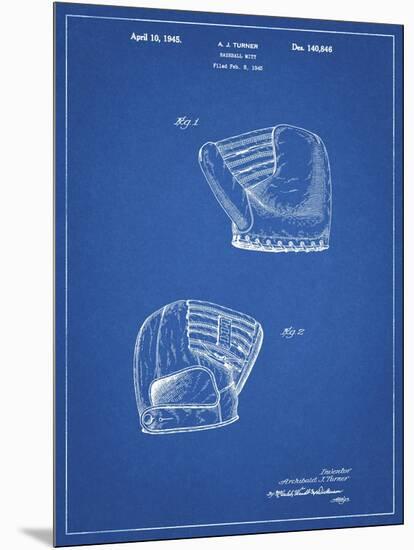 PP538-Blueprint A.J. Turner Baseball Mitt Patent Poster-Cole Borders-Mounted Premium Giclee Print