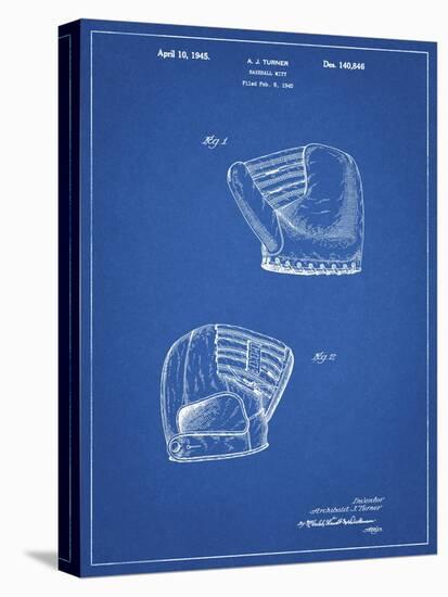 PP538-Blueprint A.J. Turner Baseball Mitt Patent Poster-Cole Borders-Stretched Canvas