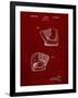 PP538-Burgundy A.J. Turner Baseball Mitt Patent Poster-Cole Borders-Framed Giclee Print