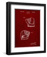 PP538-Burgundy A.J. Turner Baseball Mitt Patent Poster-Cole Borders-Framed Giclee Print