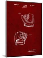 PP538-Burgundy A.J. Turner Baseball Mitt Patent Poster-Cole Borders-Mounted Giclee Print