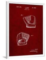 PP538-Burgundy A.J. Turner Baseball Mitt Patent Poster-Cole Borders-Framed Premium Giclee Print