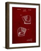 PP538-Burgundy A.J. Turner Baseball Mitt Patent Poster-Cole Borders-Framed Giclee Print