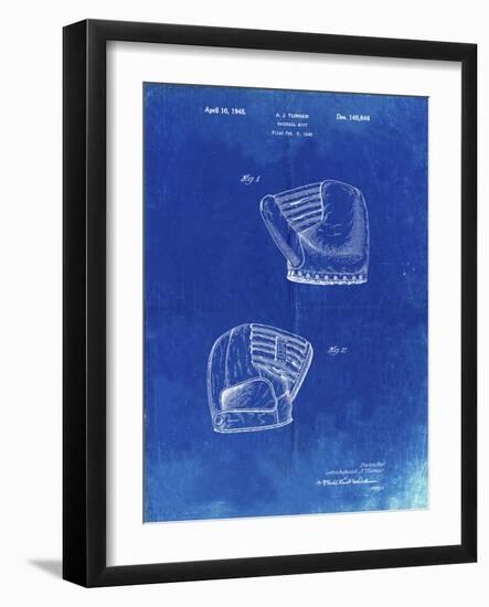 PP538-Faded Blueprint A.J. Turner Baseball Mitt Patent Poster-Cole Borders-Framed Giclee Print