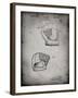 PP538-Faded Grey A.J. Turner Baseball Mitt Patent Poster-Cole Borders-Framed Giclee Print