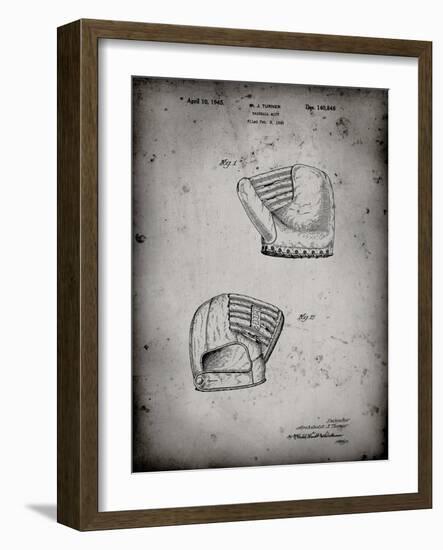 PP538-Faded Grey A.J. Turner Baseball Mitt Patent Poster-Cole Borders-Framed Giclee Print