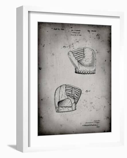 PP538-Faded Grey A.J. Turner Baseball Mitt Patent Poster-Cole Borders-Framed Giclee Print