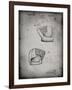 PP538-Faded Grey A.J. Turner Baseball Mitt Patent Poster-Cole Borders-Framed Giclee Print