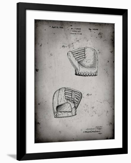 PP538-Faded Grey A.J. Turner Baseball Mitt Patent Poster-Cole Borders-Framed Giclee Print