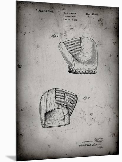 PP538-Faded Grey A.J. Turner Baseball Mitt Patent Poster-Cole Borders-Mounted Premium Giclee Print