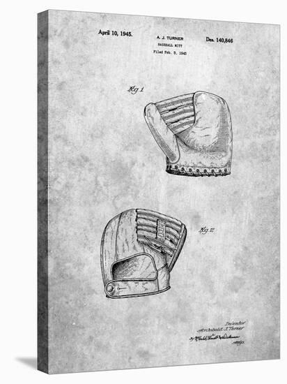 PP538-Slate A.J. Turner Baseball Mitt Patent Poster-Cole Borders-Stretched Canvas