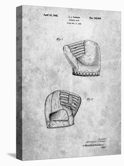 PP538-Slate A.J. Turner Baseball Mitt Patent Poster-Cole Borders-Stretched Canvas