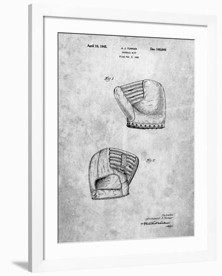 PP538-Slate A.J. Turner Baseball Mitt Patent Poster-Cole Borders-Framed Giclee Print