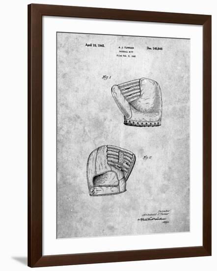 PP538-Slate A.J. Turner Baseball Mitt Patent Poster-Cole Borders-Framed Giclee Print