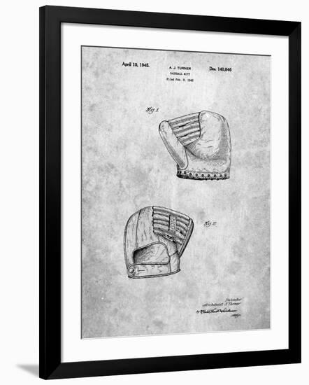 PP538-Slate A.J. Turner Baseball Mitt Patent Poster-Cole Borders-Framed Giclee Print