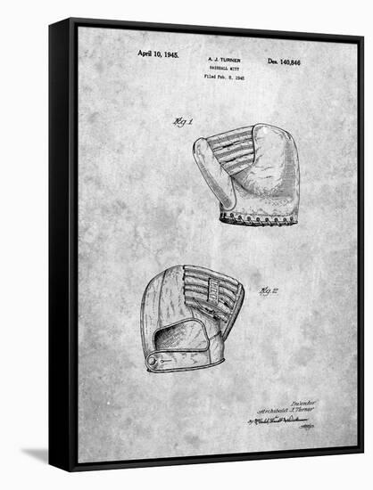 PP538-Slate A.J. Turner Baseball Mitt Patent Poster-Cole Borders-Framed Stretched Canvas