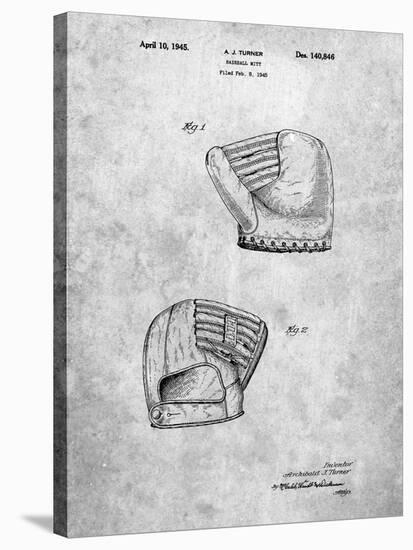 PP538-Slate A.J. Turner Baseball Mitt Patent Poster-Cole Borders-Stretched Canvas