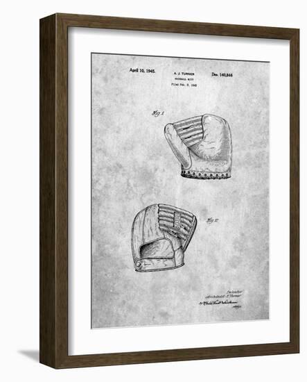 PP538-Slate A.J. Turner Baseball Mitt Patent Poster-Cole Borders-Framed Giclee Print