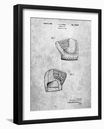 PP538-Slate A.J. Turner Baseball Mitt Patent Poster-Cole Borders-Framed Giclee Print