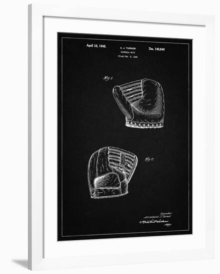 PP538-Vintage Black A.J. Turner Baseball Mitt Patent Poster-Cole Borders-Framed Giclee Print
