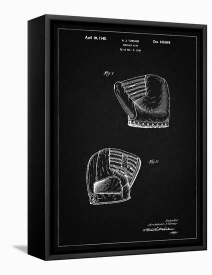 PP538-Vintage Black A.J. Turner Baseball Mitt Patent Poster-Cole Borders-Framed Stretched Canvas