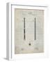 PP539-Antique Grid Parchment Antique Baseball Bat 1885 Patent Poster-Cole Borders-Framed Giclee Print