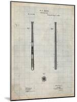 PP539-Antique Grid Parchment Antique Baseball Bat 1885 Patent Poster-Cole Borders-Mounted Giclee Print