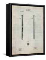 PP539-Antique Grid Parchment Antique Baseball Bat 1885 Patent Poster-Cole Borders-Framed Stretched Canvas