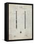 PP539-Antique Grid Parchment Antique Baseball Bat 1885 Patent Poster-Cole Borders-Framed Stretched Canvas