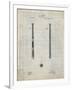 PP539-Antique Grid Parchment Antique Baseball Bat 1885 Patent Poster-Cole Borders-Framed Giclee Print