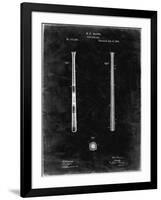 PP539-Black Grunge Antique Baseball Bat 1885 Patent Poster-Cole Borders-Framed Giclee Print