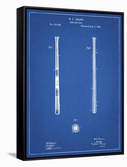 PP539-Blueprint Antique Baseball Bat 1885 Patent Poster-Cole Borders-Framed Stretched Canvas