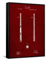 PP539-Burgundy Antique Baseball Bat 1885 Patent Poster-Cole Borders-Framed Stretched Canvas