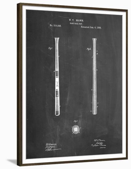 PP539-Chalkboard Antique Baseball Bat 1885 Patent Poster-Cole Borders-Framed Premium Giclee Print