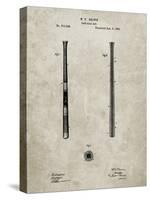 PP539-Sandstone Antique Baseball Bat 1885 Patent Poster-Cole Borders-Stretched Canvas