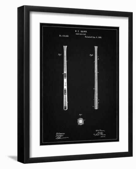 PP539-Vintage Black Antique Baseball Bat 1885 Patent Poster-Cole Borders-Framed Giclee Print