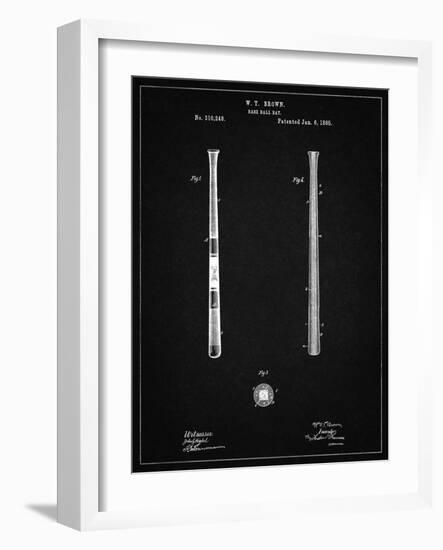 PP539-Vintage Black Antique Baseball Bat 1885 Patent Poster-Cole Borders-Framed Giclee Print