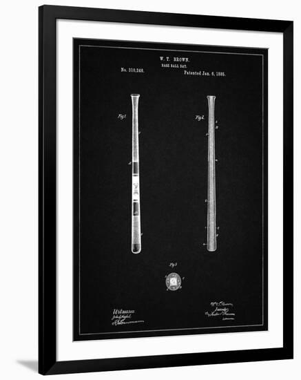 PP539-Vintage Black Antique Baseball Bat 1885 Patent Poster-Cole Borders-Framed Giclee Print