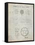 PP54-Antique Grid Parchment Soccer Ball 1985 Patent Poster-Cole Borders-Framed Stretched Canvas