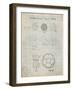 PP54-Antique Grid Parchment Soccer Ball 1985 Patent Poster-Cole Borders-Framed Giclee Print