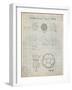 PP54-Antique Grid Parchment Soccer Ball 1985 Patent Poster-Cole Borders-Framed Giclee Print