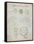 PP54-Antique Grid Parchment Soccer Ball 1985 Patent Poster-Cole Borders-Framed Stretched Canvas