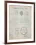 PP54-Antique Grid Parchment Soccer Ball 1985 Patent Poster-Cole Borders-Framed Giclee Print