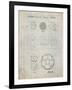 PP54-Antique Grid Parchment Soccer Ball 1985 Patent Poster-Cole Borders-Framed Giclee Print