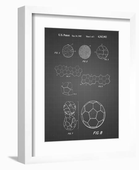 PP54-Black Grid Soccer Ball 1985 Patent Poster-Cole Borders-Framed Giclee Print